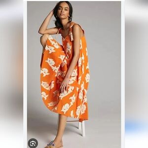 NWT Anthropology Exquise Orange Maxi Dress XS
